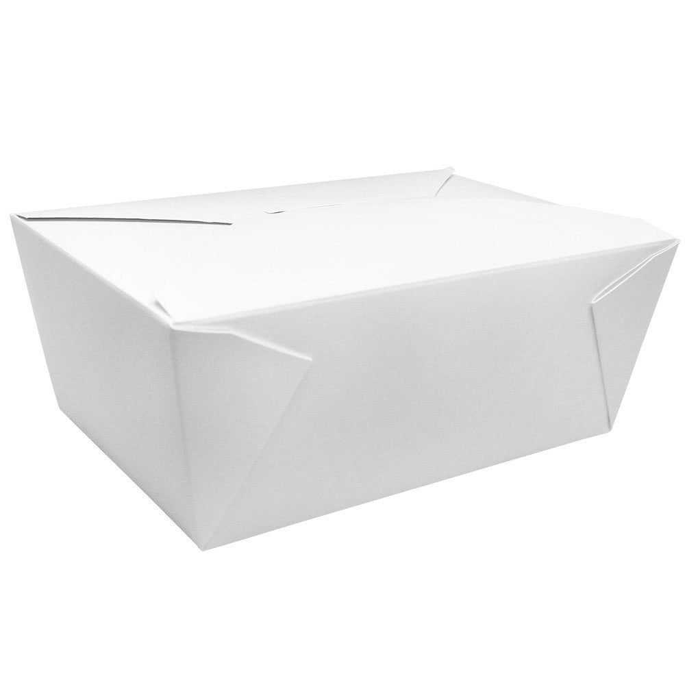 Take Out Containers Easy Fold & Close (Pack of 40), Solid White Color