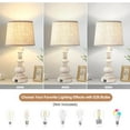 thumbnail image 4 of Table Lamps for Bedrooms Set of 2 Farmhouse Bedside Lamps for Nightstand with USB Charging Ports Traditional Side Table Lamps for Living Room Wooden Finish, Pull Chain, Bulbs Not Included, 4 of 8