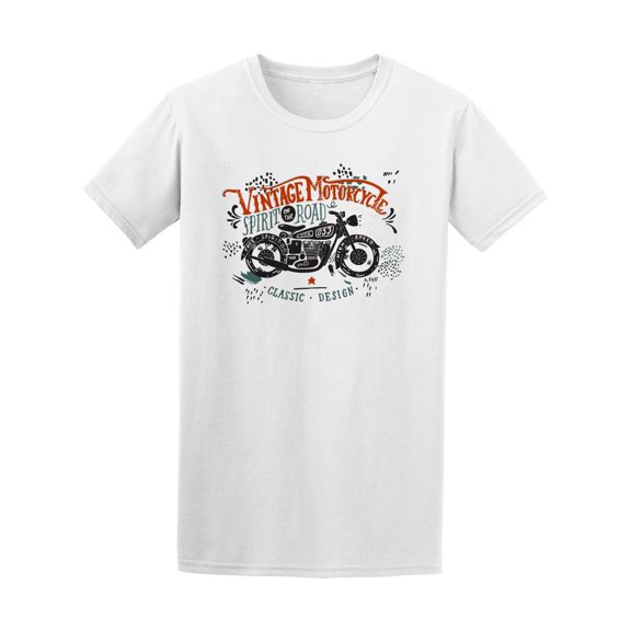 Vintage Motorcycle Hand Drawn Tee Men's -Image by Shutterstock