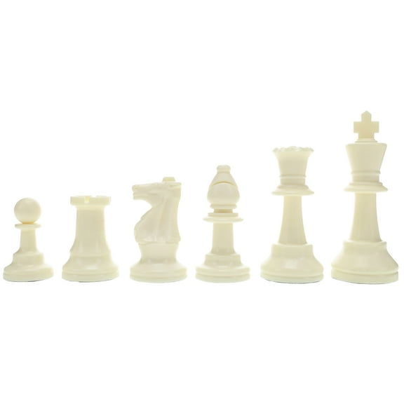 WE Games Color Bright Chess Pieces Half Set - Includes 17 Pieces in White