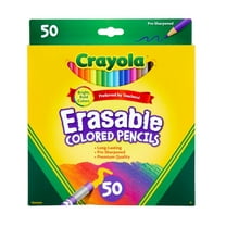 Crayola 50 Erasable Colored Pencils, Assorted Colors, School Supplies