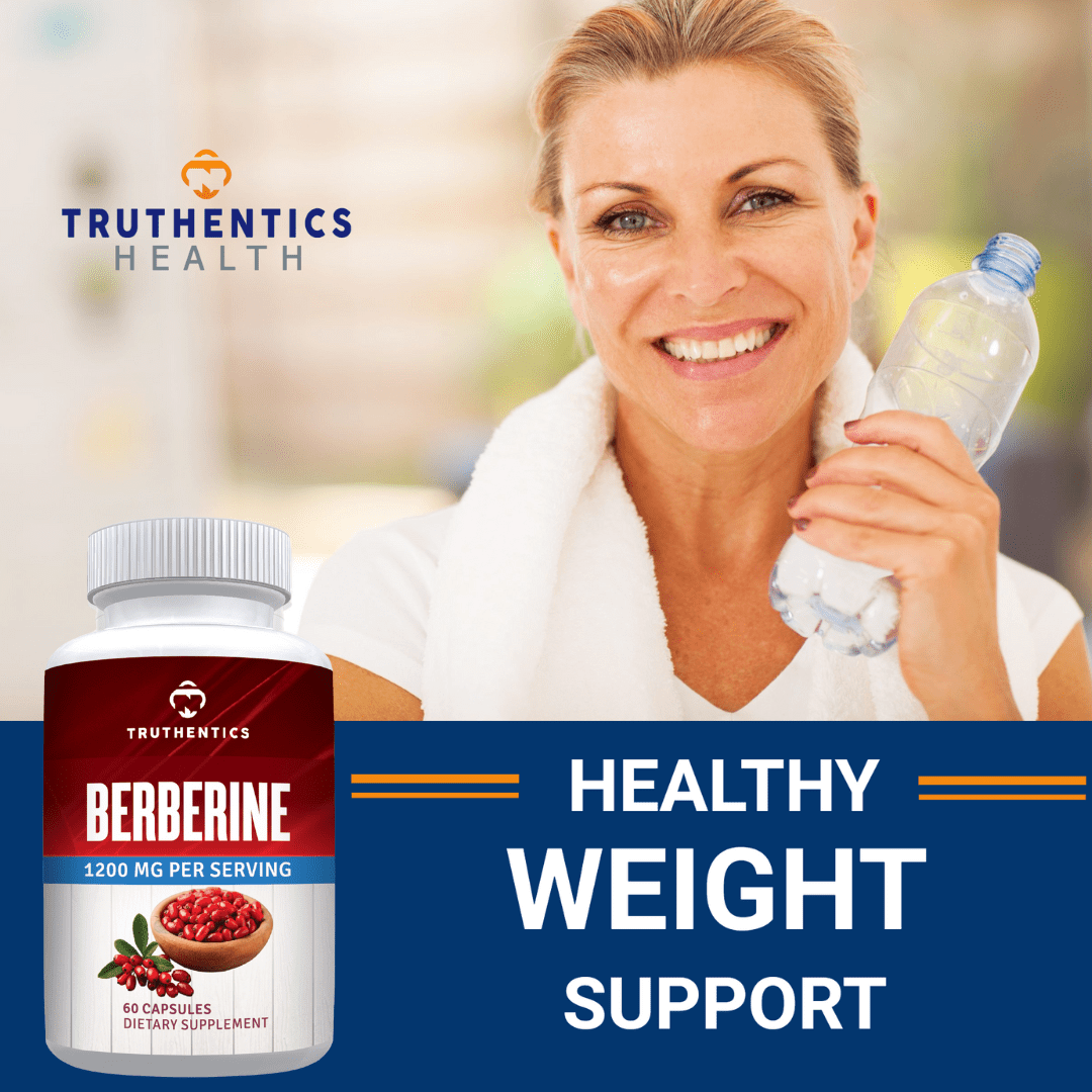 Truthentics Berberine HCL Supplement, 1200 mg, Gluten-Free, Vegan, 60 Capsules