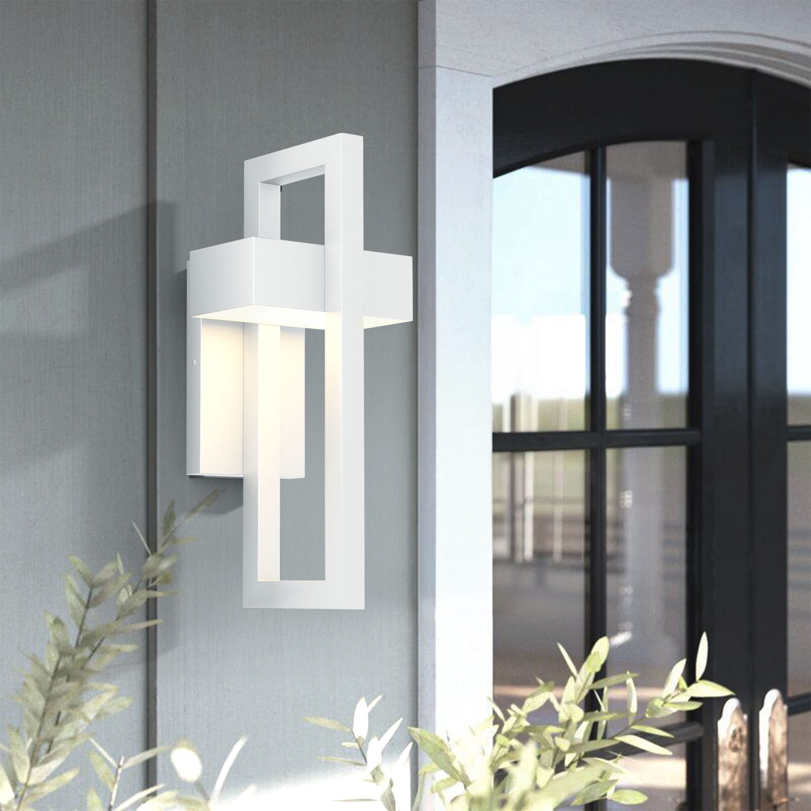 Modern Wall Lights Exterior Lighting Fixtures 3000K LED Outdoor Wall Sconce Outside Wall Mount Lights for Porch Front Door House Garage Indoor Black 2PCS
