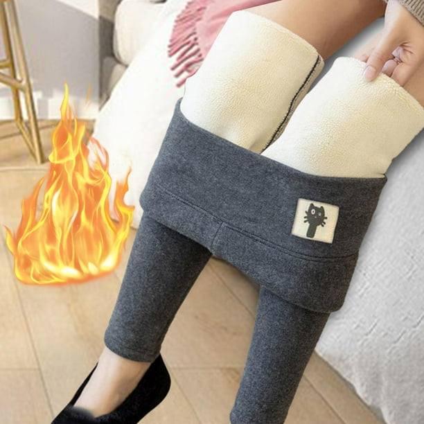 Yinanstore Plus Size Fleece Lined Tights Women Leggings Thermal