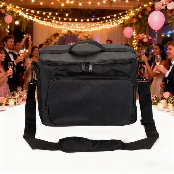 Durable Portable Waterproof Storage Bag for 2 Mini Cold Sparkler Machines - 600D Ripstop Polyester Case with Shoulder Strap & Top Handle