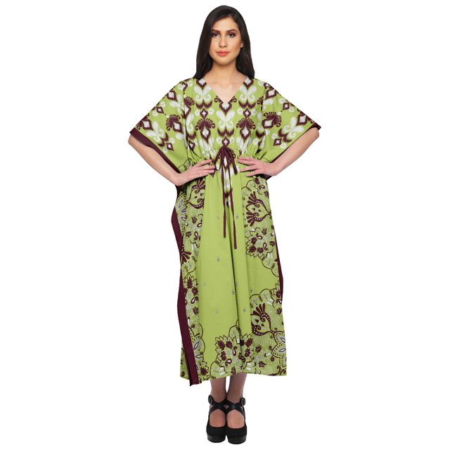 Moomaya Kaftan de Plage, Paréo de Bikini, Robe Longue Maxi Caftan pour Femmes