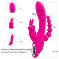 thumbnail image 2 of Vibrador de conejo 3 en 1 Consolador anal para clítoris con punto G para mujeres - Estimulación de motor triple, 7 modos de vibración - Recargable, impermeable, silencioso - Juguete sexual para adulto, 2 of 7