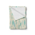thumbnail image 2 of Feathers Soft Flannel Fleece Throw Blanket, Resemblance Freedom Horizontal Layout Delicate and Ethnic, Cozy Plush for Indoor and Outdoor Use, 50" x 70", Turquoise Pale Sky Blue, by Ambesonne, 2 of 5