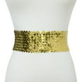 thumbnail image 2 of Ceinture Élastique à Paillettes pour Femme, Sangle Extensible, Accessoire de Robe de Soirée, Or, 2 of 6