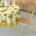 thumbnail image 6 of Oval Sunflower Tablecloth, Rustic Spring Summer Floral Table Cloth, Farmhouse Waterproof Durable Polyester Wrinkle-Free Table Cover for Indoor Outdoor, Holiday Kitchen Dining and Parties, 6 of 6