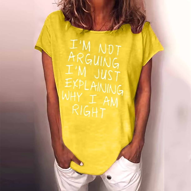 Pntutb - Camiseta informal para mujer con letras divertidas impresas de manga corta con cuello redondo Pntutb Pntutb-5592