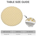 thumbnail image 6 of Yellow and White Checkerboard Pattern Round Fitted Tablecloth with Elastic Edge,Dining Table Cover Waterproof,Outdoor Round Tablecloth for Camping,Dining,Indoor and Outdoor, 6 of 7