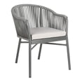 thumbnail image 4 of SAFAVIEH Stefano Stackable Outdoor Patio Rope Chair, Grey/Cushion, Set of 2, 4 of 12