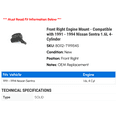 thumbnail image 2 of Front Right Engine Mount - Compatible with 1991 - 1994 Nissan Sentra 1.6L 4-Cylinder 1992 1993, 2 of 2