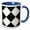Blue/White, variant on 3drose, Seamless Abstract Black and White Geometrical Dot Pattern Background, 11oz Two-tone Green Mug