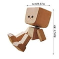 thumbnail image 3 of Wooden Man Figurine Wooden Feet with 12pcs Expressions Funny Dashboard Figurine Handmade Wobble Doll for Car Accessories & Desk Decoration, 3 of 9