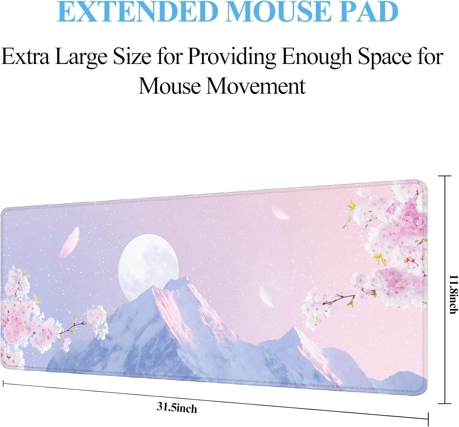 Pink Extended Mouse Pad Large XXL Mouse Mat 31.06" x 11.8" Desk Pad Laptop Computer Mousepad with Non-Slip Rubber Stitched Edges for Office, Work, Game
