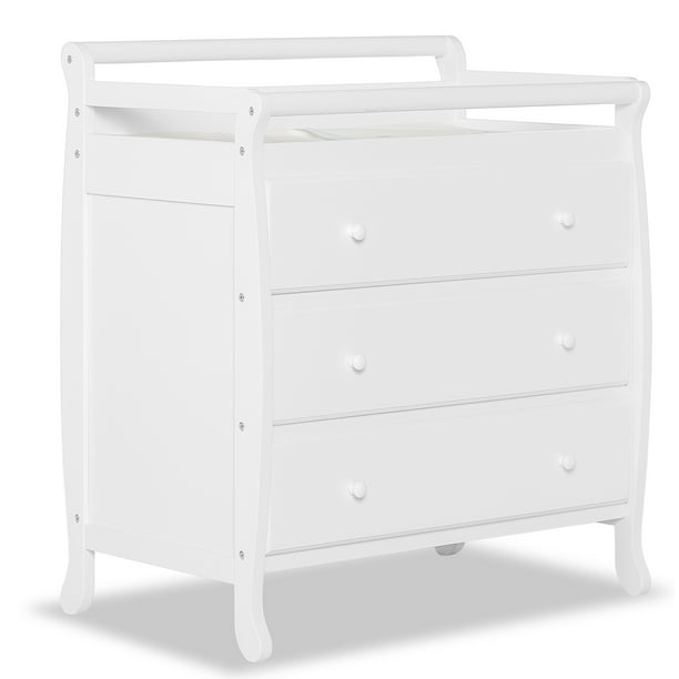 Dream On Me Liberty 3 Drawer Changing Table With Pad White