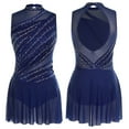 thumbnail image 1 of renvena Costume de Danse Lyrique Robe de Ballet Moderne Sans Manches pour Femmes avec Strass Contemporain Bleu Marine P, 1 of 9