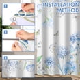 thumbnail image 5 of Dznils Floral Shower Curtain Decorative Flower Butterfly Watercolor Polyester Bathroom Curtain with 12 Hooks Bathtub Home Decor 71X71 Inch, 5 of 10