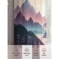 thumbnail image 6 of Sheer Curtains 84 inches Long 2 Panels Set Abstract Landscape Mountain Sunrise Light Filtering Sheer Drapes Rod Pocket Window Curtains for Living Room/Bedroom, Blue Forest Tree River, 6 of 8