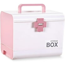 RKXQT Family Medicine Cabinet Large-Capacity Multi-Layer Storage Box Portable Medical First Aid Kit with Handle (Color : Pink)