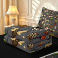 thumbnail image 6 of Erosebridal Cute Beetles Zipper Twin Comforter Sets with Fitted Sheet and 2 Pillowcases,Dreamy Bug Theme Zipper Bedding Set,Gray Green,Black Reversible,4pcs, 6 of 8