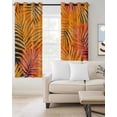 thumbnail image 2 of Orange Tropical Leaf Blackout Curtains for Bedroom Living Room Darkening Curtains 96 Inches Long Summer Palm Leaves Botanical Black Window Curtain 2 Panels Set Window Treatment Grommet Drapes 52"x96", 2 of 9