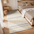 thumbnail image 3 of SONORO KATE 2'x6' Runner Rugs for Hallway, Machine Washable Geometric Stripe Non Slip Soft Indoor Area Carpet, Brown, 3 of 7