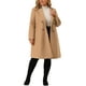 thumbnail image 2 of Plus Size Long Coat for Women Notched Lapel Warm Winter Double Breasted Coat Khaki 4X, 2 of 7