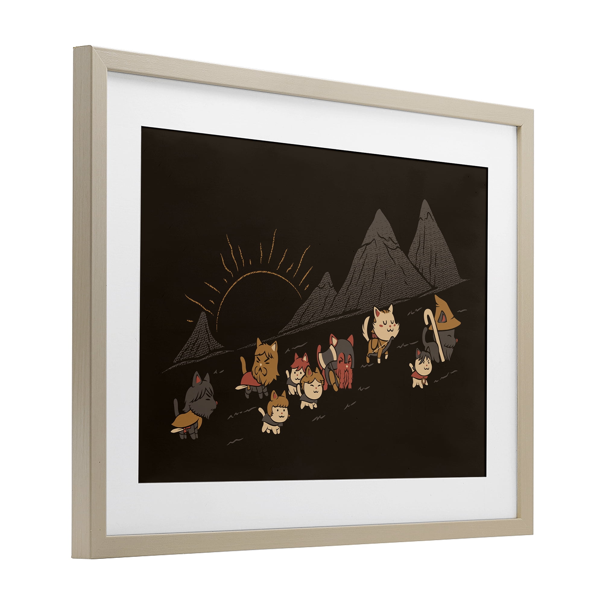 Stupell Industries Iconic Furrowship Of Ring Cats Birch Framed Print Under Glass, design by Tobe Fonseca