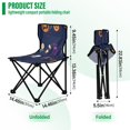 thumbnail image 3 of 600D Oxford Camping Chair Portable Foldable Chair Supports 220 lbs for Picnic, Fishing, Backpacking Purple Halloween Elements, 3 of 8