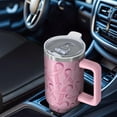 thumbnail image 6 of Pink Breast Cancer Tumbler with Handle and Lid,40oz Double Wall Vacuum Insulated Tumbler,Cups Gift for Women and Men, 6 of 7