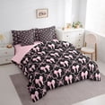 thumbnail image 2 of Manfei Cartoon Ribbon Bowknot Twin Bedding Sets 7-Piece,Kawaii Bow Plaid Bedding Comforter Set,Pink Reversible,Luxury Bedroom Decor, 2 of 7