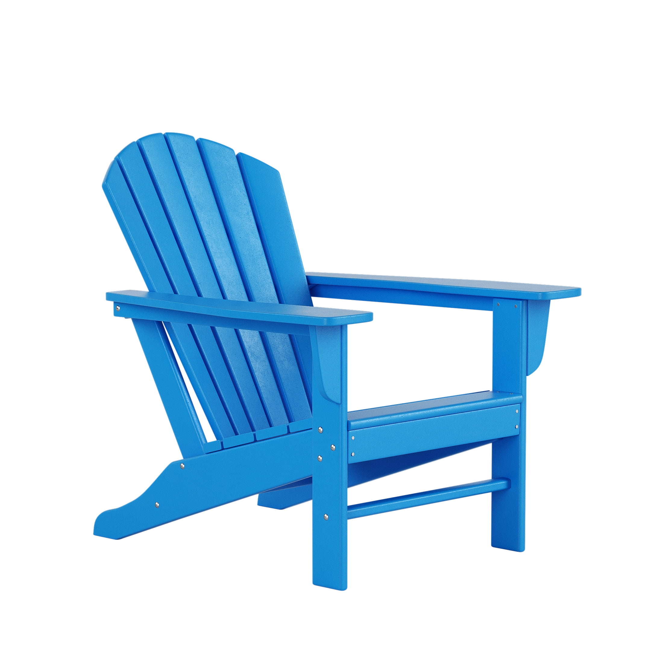 Westin Outdoor 4-Piece Adirondack Patio Chairs with Ottoman Footrest Set, Pacific Blue