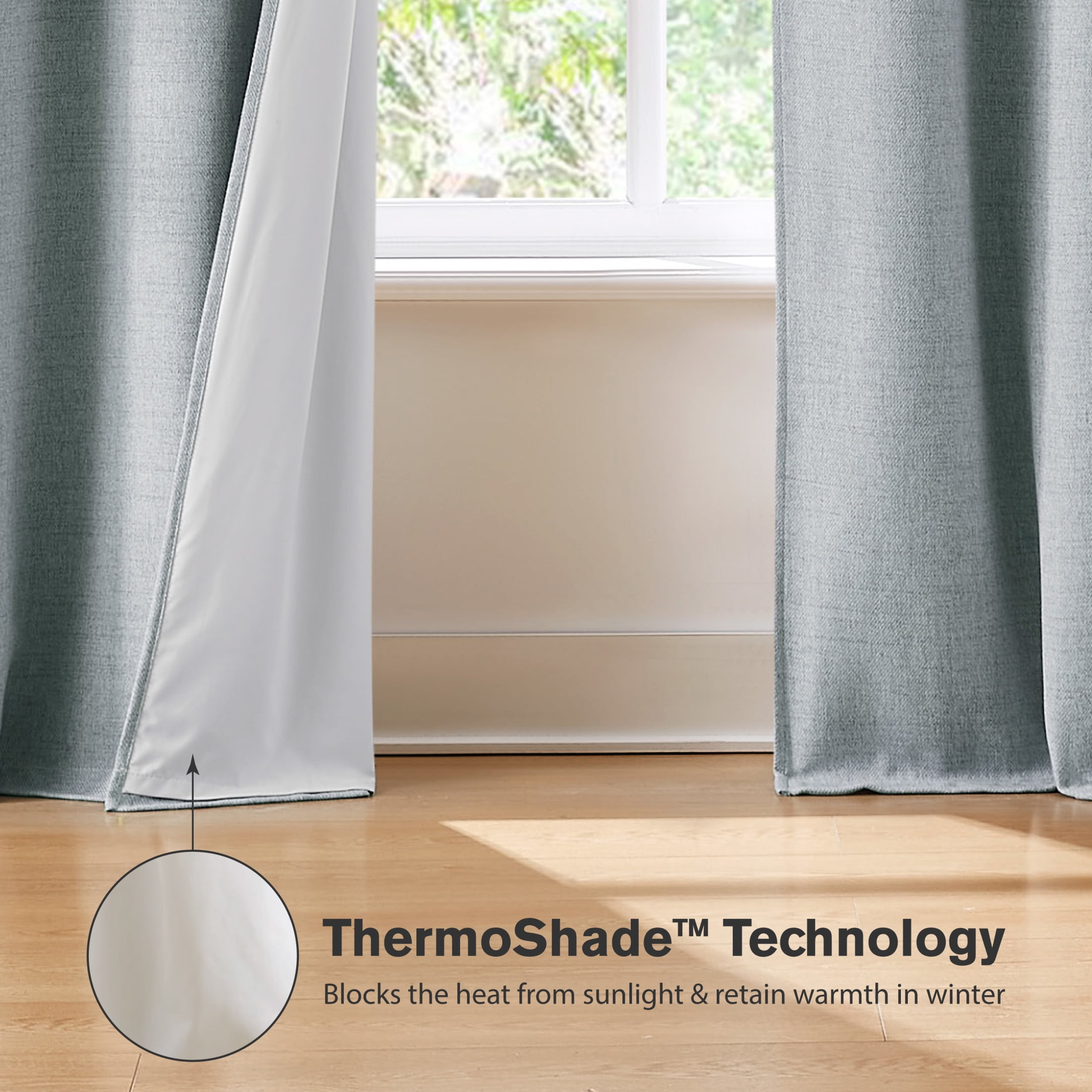 Brookstone Blue Josie Blackout Grommet 38" W x 84" L Window Curtain Panel Pairs