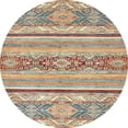thumbnail image 1 of Ahgly Company Machine Washable Indoor Round Abstract Gold Brown Area Rugs, 4' Round, 1 of 7