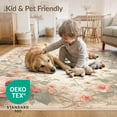 thumbnail image 4 of ODIKA 8'x10' Washable Area Rug Playroom Vintage Cottagecore Border Coquette Aesthetic Pink Dorm for King Size Bedroom Under Bed, Master Suite, Non-Shedding, Easy Care, 4 of 7
