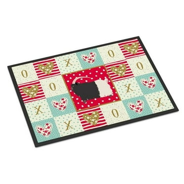 Welsh Black-Necked Goat Love Indoor or Outdoor Mat 18x27