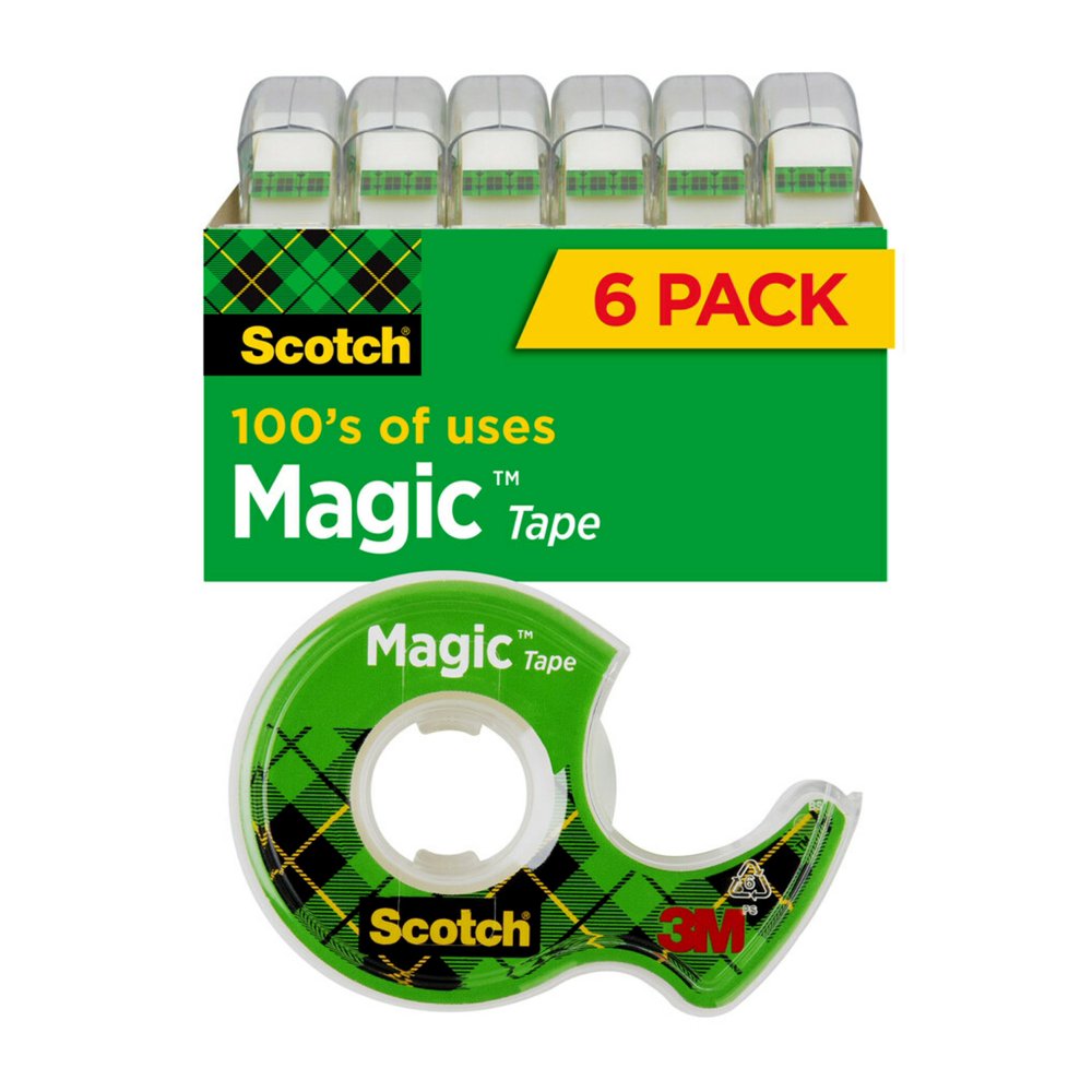 Scotch Magic Tape Dispensers, 3/4 in. x 650 in., 6 Dispensers Walmart