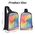thumbnail image 2 of Chest Bag Dual Pocket 11.8×7.7×2.4in Waterproof Double-Pocket Large Capacity With No Inner Pouch Pockets And Double Drawstrings Darkmagenta Tie-Dye Background Rainbow Colors_2, 2 of 8