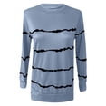 thumbnail image 3 of Oalirro Womens Long Sleeve Crew Neck Top Striped Printing Ladies Fashion T Shirt Under 10, 3 of 5