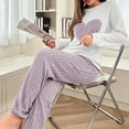 thumbnail image 4 of Lopecy-Sta Women's Soft Pajamas Ribbed Pajama Set 2 Piece Long Sleeve Top and Pants Loungwear Cute Pjs Lounge Set Home Warm Wear for Winter, 4 of 5
