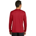 thumbnail image 2 of Port & Co Adult Male Men Crew Neck Plain Long Sleeves T-Shirt Red Large, 2 of 4