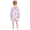 thumbnail image 3 of Girls' long-sleeved dress Rainbow Mane Unicorn Girls' A-line dress with ribbed cuffs Soft and comfortable, 3 of 6
