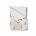thumbnail image 2 of Lobster Soft Flannel Fleece Throw Blanket, Pattern with Symmetrically Aligned Lobster on White Background, Cozy Plush for Indoor and Outdoor Use, 50" x 60", Vermilion and White, by Ambesonne, 2 of 6