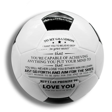 To My Grandson Size 5 Soccer Ball from Grandpa Grandma I Love You for the Best Inspirational Gifts