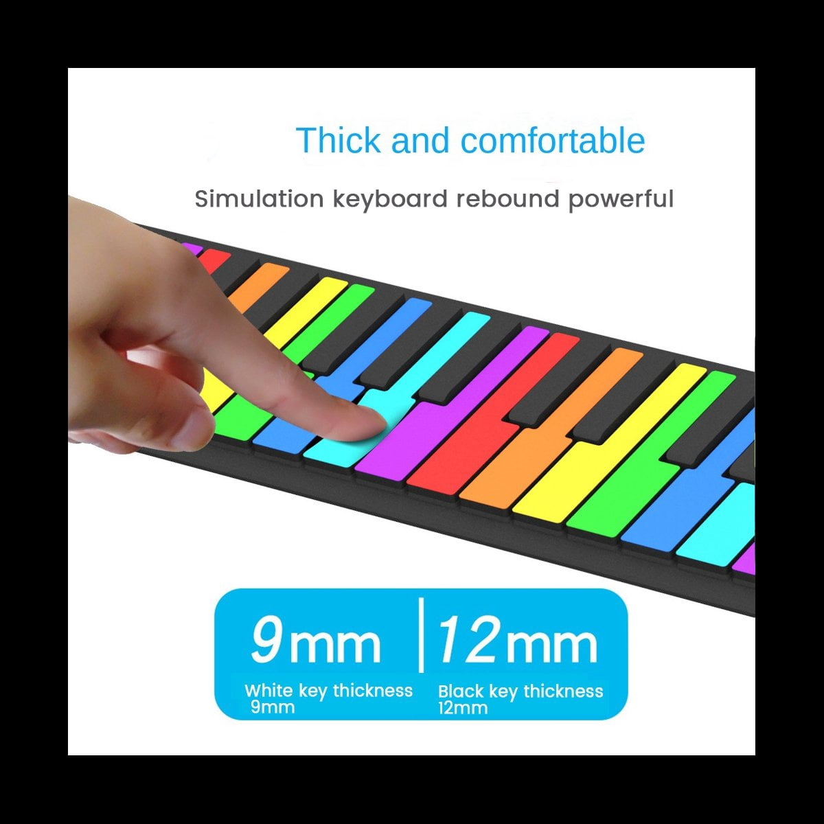 49 Keys Digital Keyboard Flexible Roll Up Piano with Loud Speaker Electronic Hand Roll Piano for Music Lovers Beginners