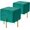 Green, variant on Ottoman Velvet Stool Set of 2, Modern Emerald Green Vanity Stool Square, Foot Stool, Upholstered Foot Rest Ottoman Cube with Gold Metal Legs (Green)