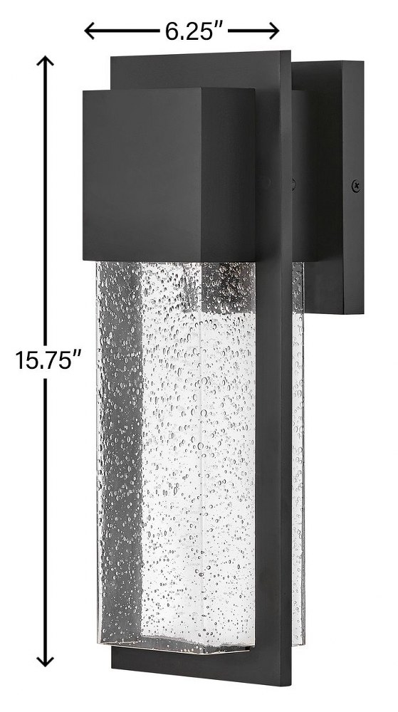 82010BK-LL Lark Alex - 6.5W 1 LED Small Outdoor Wall Lantern In Modern Style-15.75 Inches Tall and 6.25 Inches Wide-Black Finish